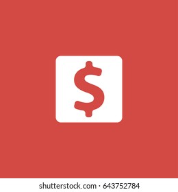 dollar icon. sign design. red background