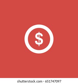 dollar icon. sign design. red background