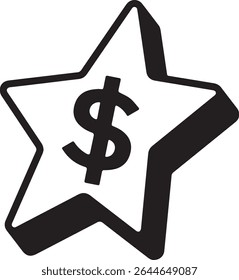 dollar icon silhouette vector art.