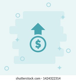 Dollar Up Icon. Simple icon, blue colored icon illustration. 