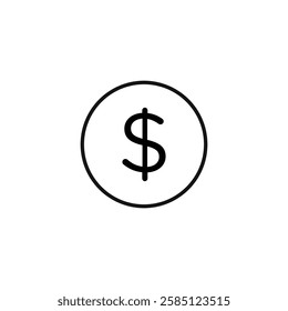 Dollar icon. simple thin line vector icon