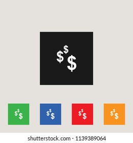 Dollar icon, stock vector illustration, EPS10.