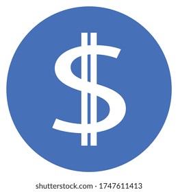 Dollar icon, symbol, blue, Vector