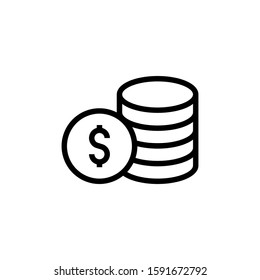 Dollar icon symbol currency money simple flat style illustration