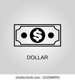 Dollar icon. Dollar symbol. Flat design. Stock - Vector illustration
