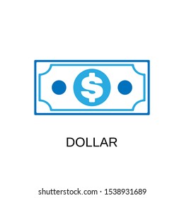 Dollar icon. Dollar symbol. Flat design. Stock - Vector illustration