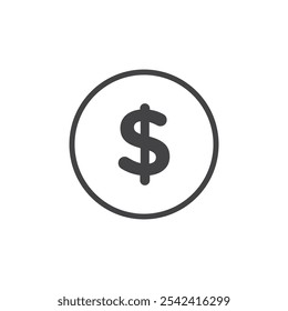Ícone de dólar Marca de símbolo em estilo preenchido