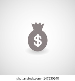  dollar icon symbol on gray background