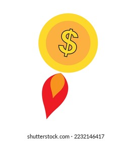 Dollar Icon Symbol, USD Fast Money Transfer. Vector Illustration