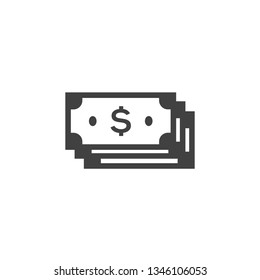 dollar icon symbol vector. money icon on white background