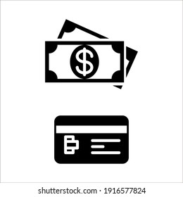 dollar icon symbol vector. money icon on white background. Credit Card Vector Icon