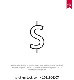 Dollar icon template design on white background