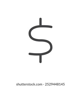 Dollar Symbol Dünner Umriss Kunstsymbol
