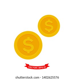 dollar icon in trendy flat design 