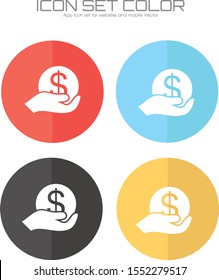 Dollar icon in trendy flat style isolated on background. Dollar icon page symbol for your web site design Dollar icon logo, app, UI. Dollar icon Vector illustration, EPS10.
