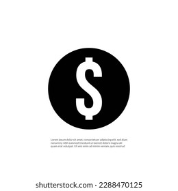 Ícono del dólar en un estilo plano moderno aislado en fondo gris. Símbolo de dinero para tu diseño web.