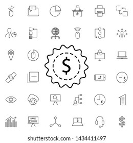 dollar icon. Universal set of business for website design and development, app development