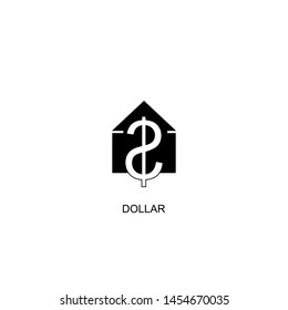 dollar icon vector black design