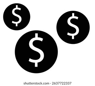 dollar icon vector black dollar sign symbol money currency finance graphic vector simple minimalist