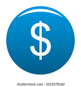 Dollar icon vector blue circle isolated on white background 