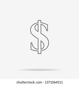 Dollar icon. Vector concept illustration for design.