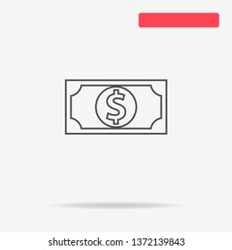Dollar icon. Vector concept illustration for design.