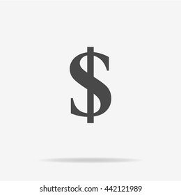 Dollar icon. Vector concept illustration for design.