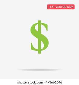 Dollar icon. Vector concept illustration for design.