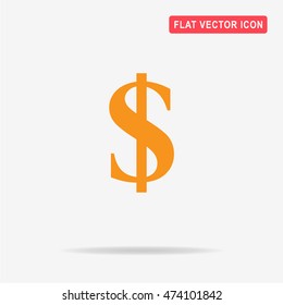 Dollar icon. Vector concept illustration for design.