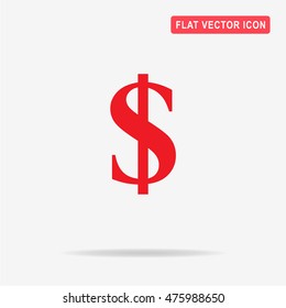 Dollar icon. Vector concept illustration for design.