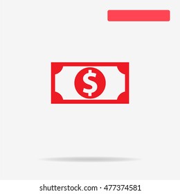 Dollar icon. Vector concept illustration for design.