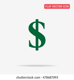 Dollar icon. Vector concept illustration for design.
