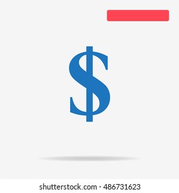 Dollar icon. Vector concept illustration for design.