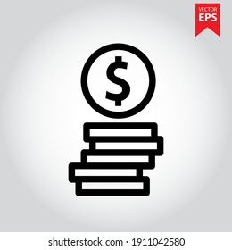 Dollar icon vector. Eps10 vector illustration.