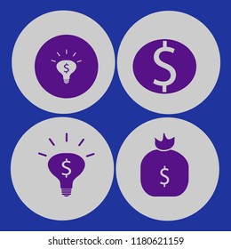 dollar icon. dollar vector icons set dollar coin, money ideas and money bag