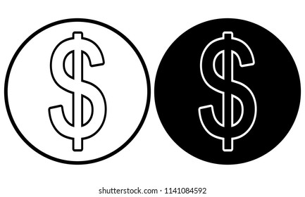 Dollar icon. Vector illustration