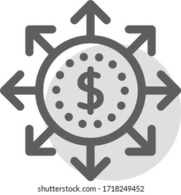 Icono dólar ilustración vectorial plana