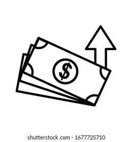 Dollar up Icon Vector Illustration sign and symbols
