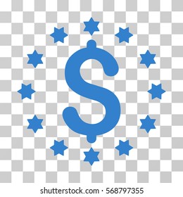 Dollar icon. Vector illustration style is flat iconic symbol, cobalt color, transparent background. Designed for web and software interfaces.