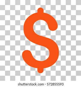 Dollar icon. Vector illustration style is flat iconic symbol, orange color, transparent background. Designed for web and software interfaces.