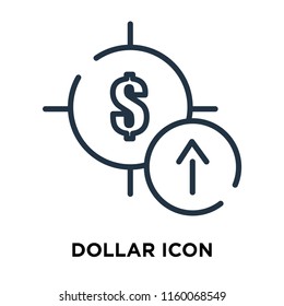 Dollar icon vector isolated on white background, Dollar transparent sign , line symbol or linear element design in outline style