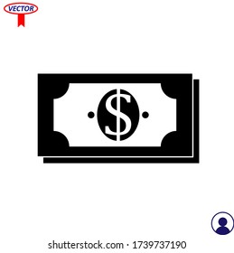 Dollar-Icon-Vektor, Geld, Zeichen