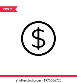 Dollar icon vector. Money sign