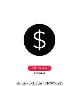 Dollar icon vector. Money sign