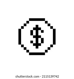 dollar icon vector pixel dollar coin
