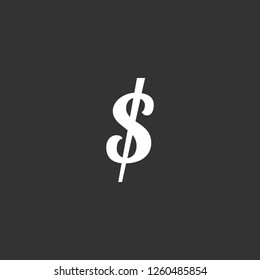 dollar icon vector. dollar sign on black background. dollar icon for web and app
