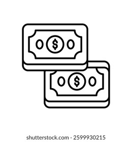 Dollar icon vector stock illustration