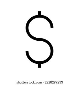 Ilustración del diseño del símbolo del vector del icono del dólar