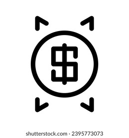 Ilustración del diseño del símbolo del vector del icono del dólar