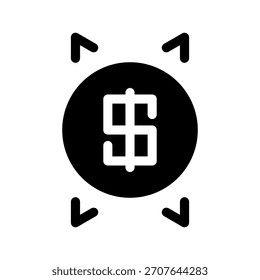 Ilustração de design de símbolo de vetor de ícone de dólar